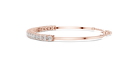 Classic Round Diamond Open Cuff Bracelet