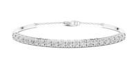 Classic Round Diamond Open Cuff Bracelet