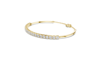 Classic Round Diamond Open Cuff Bracelet