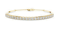 Classic Round Diamond Open Cuff Bracelet