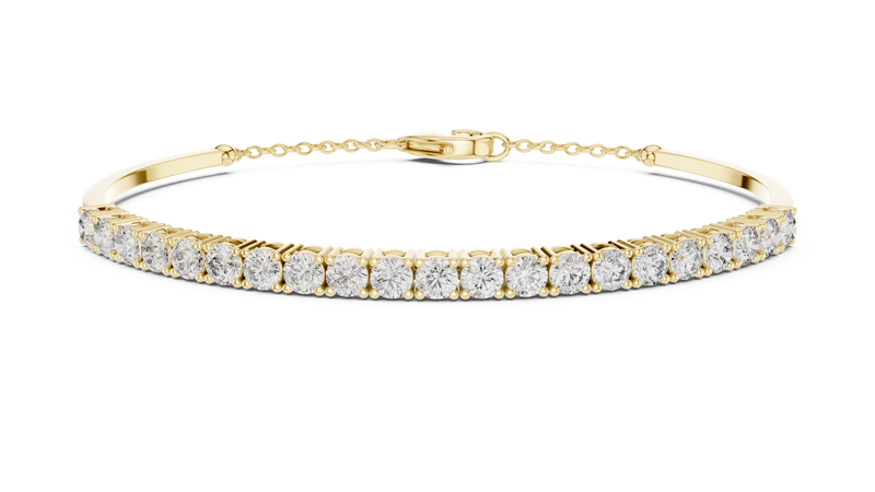 Classic Round Diamond Open Cuff Bracelet