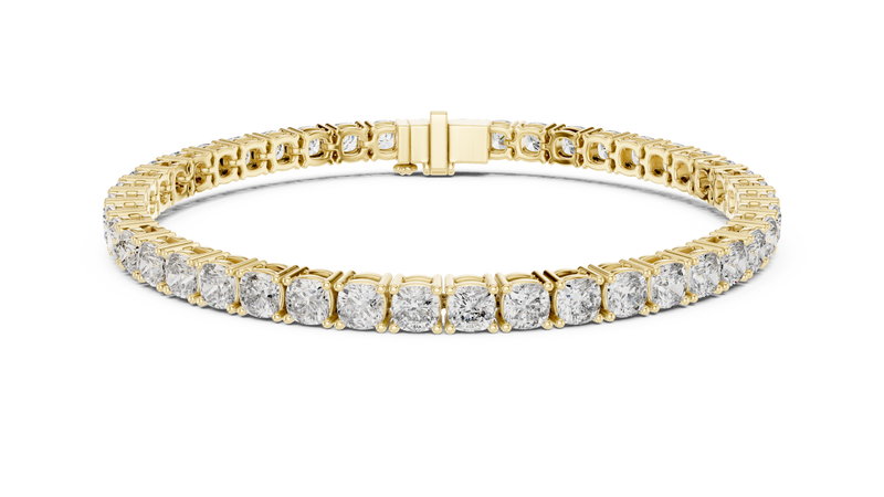 Cushion Cut Diamond Row Line Bracelet