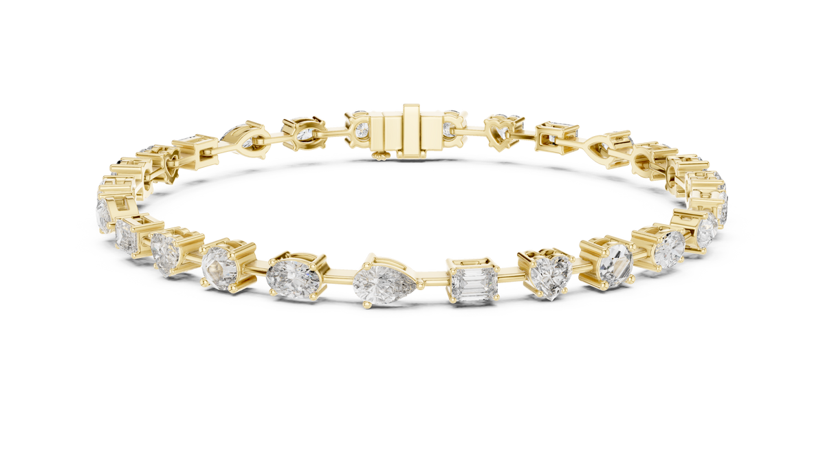 Multi-Shape Diamond Station Bracelet