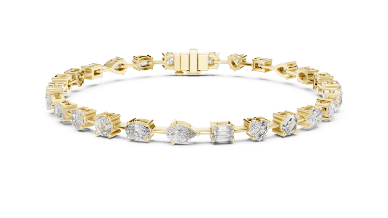 Multi-Shape Diamond Station Bracelet