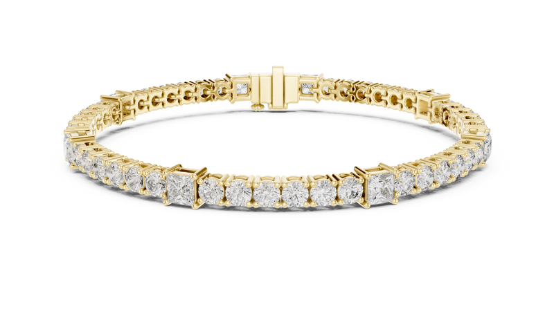 Round & Princess Diamond Line Bracelet