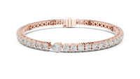 Aurora Round & Pear Diamond Line Bracelet