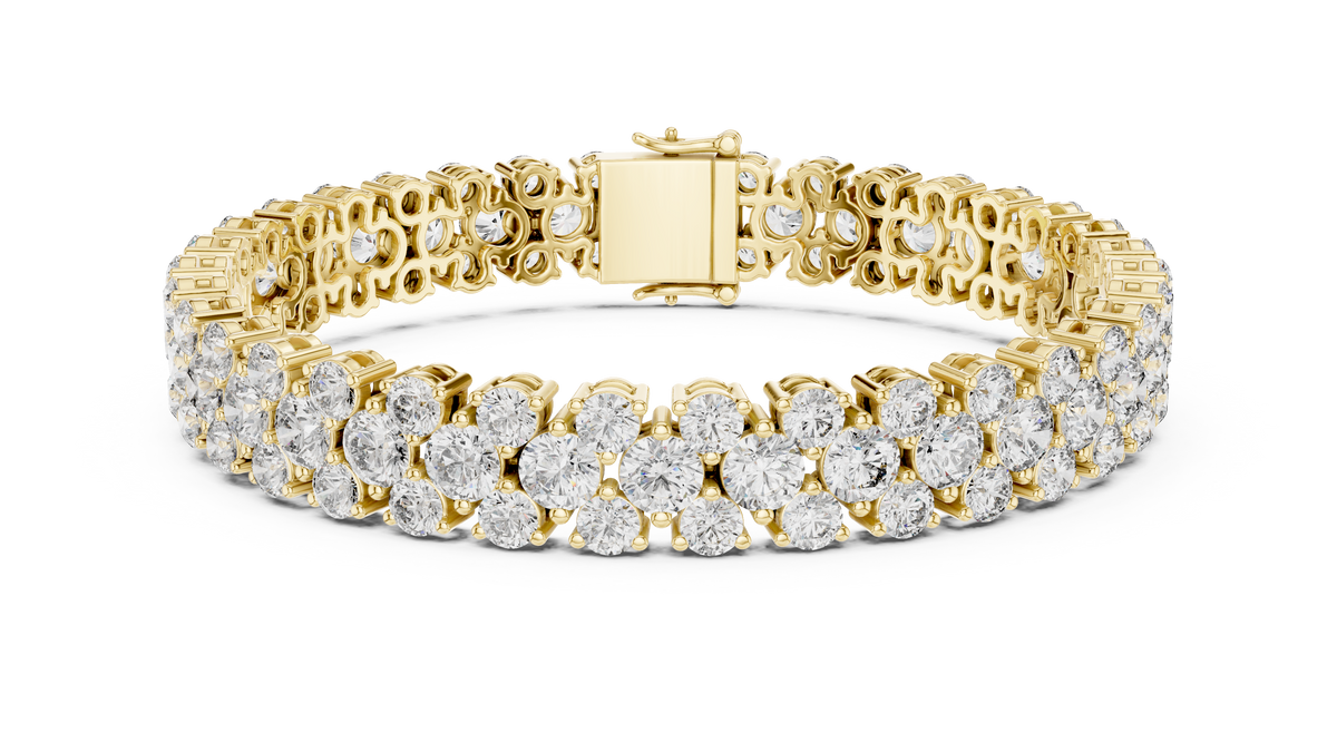 Celestia Double-Row Round Diamond Line Bracelet