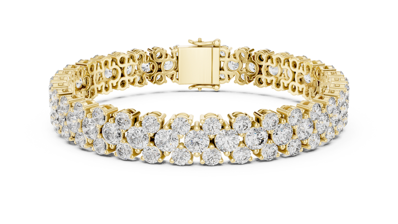 Celestia Double-Row Round Diamond Line Bracelet