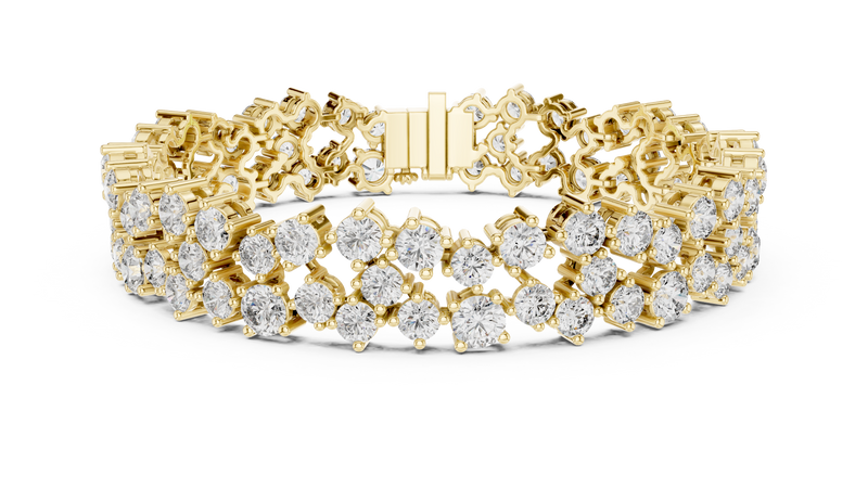 Aurelia Double-Row Round Diamond Tennis Bracelet