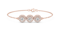 Round Diamond Triple-Link Bracelet