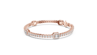 Emerald Rectangle Diamond Link Bracelet