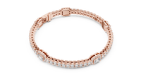 Emerald Rectangle Diamond Link Bracelet