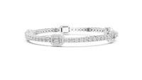 Emerald Rectangle Diamond Link Bracelet