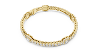 Emerald Rectangle Diamond Link Bracelet