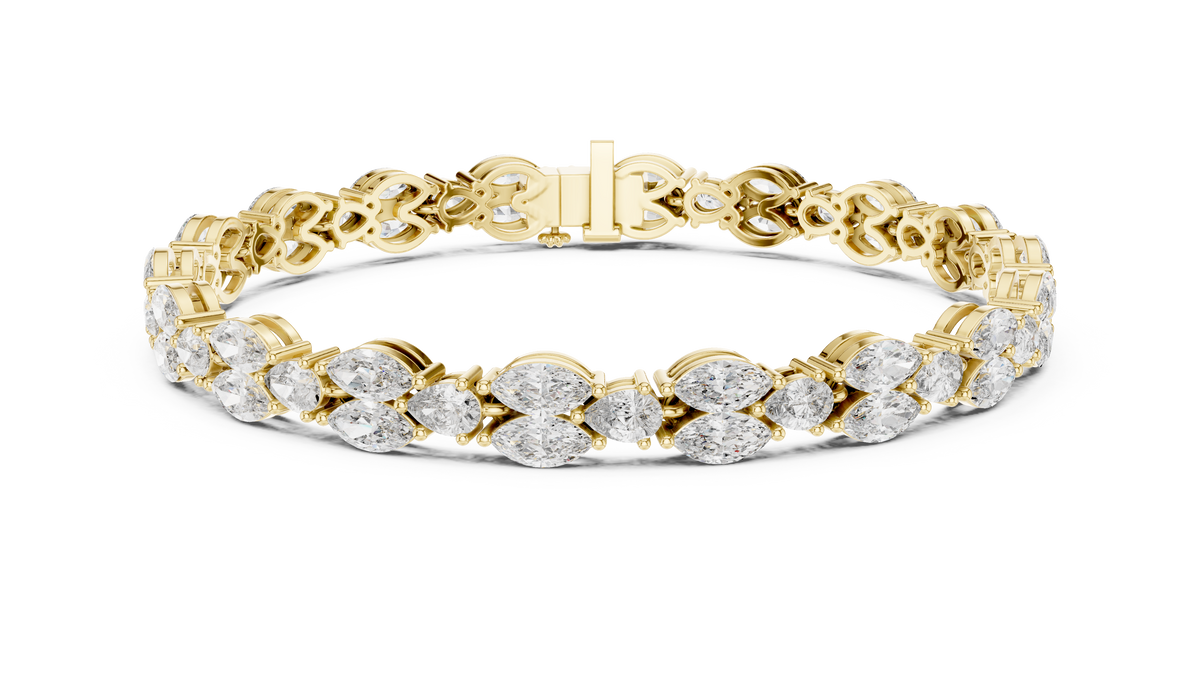 Seraphine Pear & Marquise Diamond Line Bracelet