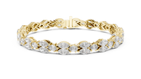 Emerald Rectangle Diamond Link Bracelet