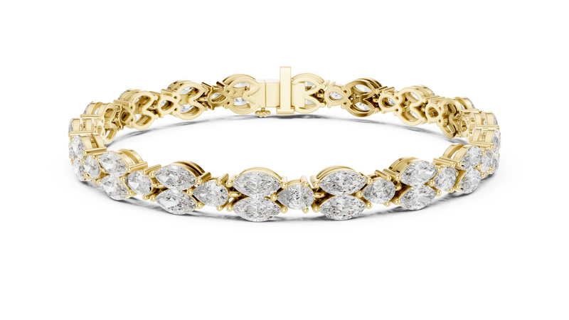 Emerald Rectangle Diamond Link Bracelet