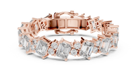 Emerald Rectangle Diamond Link Bracelet