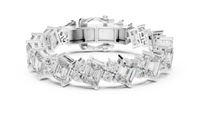 Emerald Rectangle Diamond Link Bracelet