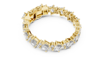 Emerald Rectangle Diamond Link Bracelet