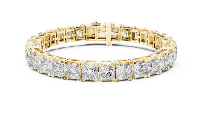 Continuous Princess Cut Diamond Link Bracelet