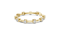 Round Solitaire Station  Sleek Link Bracelet