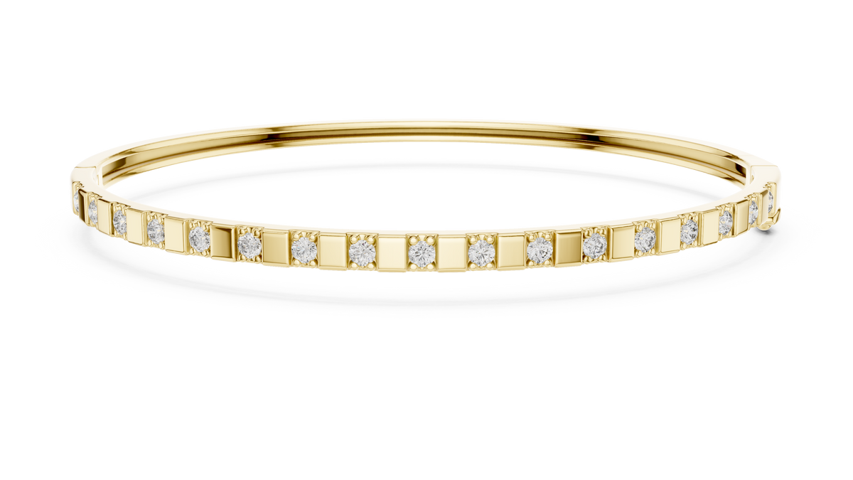 Round Diamond Prong Station Bracelet