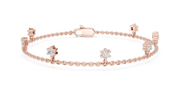 Round Diamond Dangle Station Bracelet