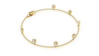 Round Diamond Dangle Station Bracelet