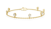 Round Diamond Dangle Station Bracelet