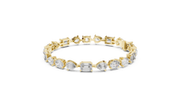 Emerald Oval & Pear Diamond Link Bracelet