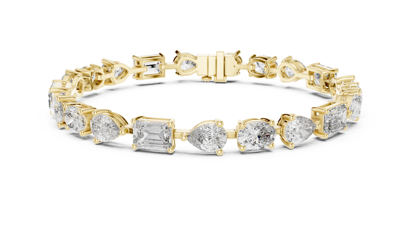 Emerald Oval & Pear Diamond Link Bracelet