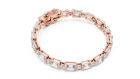 Emerald Rectangle & Round Diamond Link Bracelet