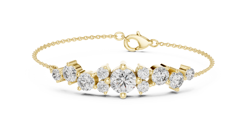 Round Multi-Size Diamond Link Bracelet