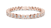 Round Bezel-Set Diamond Link Bracelet