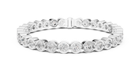 Round Bezel-Set Diamond Link Bracelet