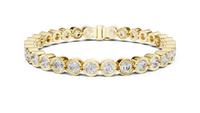 Round Bezel-Set Diamond Link Bracelet
