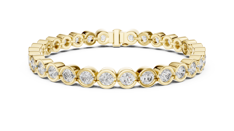 Round Bezel-Set Diamond Link Bracelet