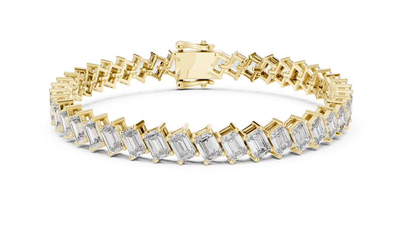 Continuous Emerald-Cut Rectangle Diamond Link Bracelet