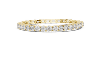 Mixed Emerald & Round Diamond Link Bracelet