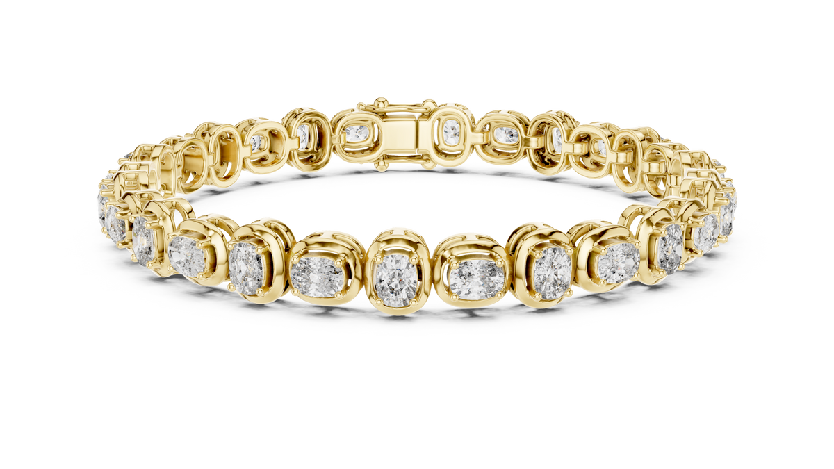 Diamond Link Bracelet Continuous Cushion-Cut