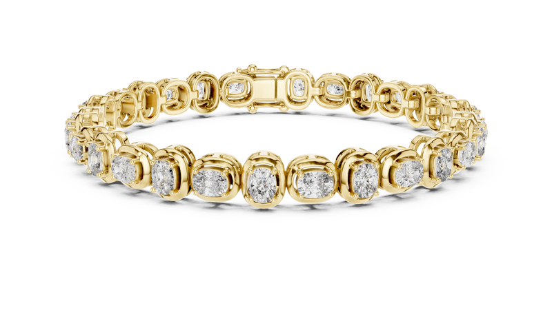 Diamond Link Bracelet Continuous Cushion-Cut