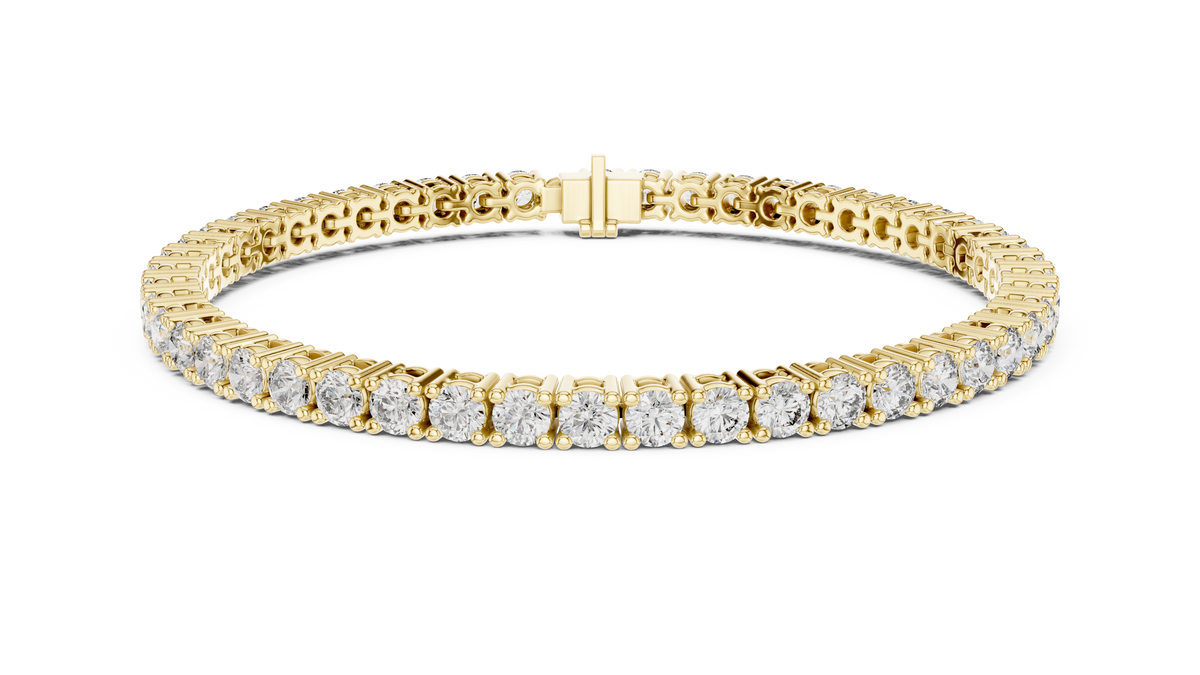 Round Brilliant Diamond Tennis Link Bracelet