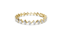 Alternating Emerald & Radiant Diamond Link Bracelet