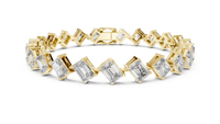 Alternating Emerald & Radiant Diamond Link Bracelet