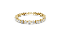 Elegant Oval Diamond Link Arrangement Bracelet