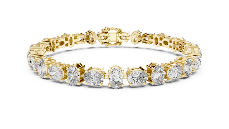 Elegant Oval Diamond Link Arrangement Bracelet