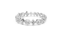 Alternating Emerald & Round Diamond Geometric Link Bracelet
