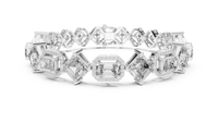 Alternating Emerald & Round Diamond Geometric Link Bracelet