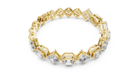 Geometric Emerald & Diamond Link Bracelet